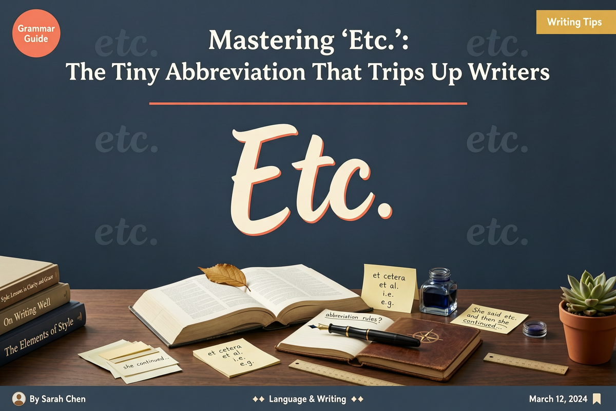 Mastering 'Etc.': The Tiny Abbreviation That Trips Up Writers